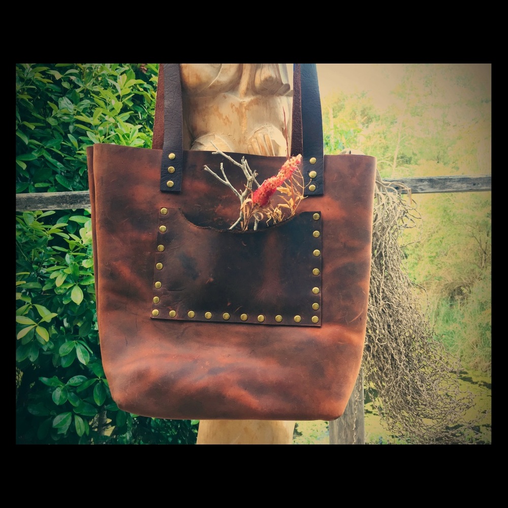 Genuine Oiled Rustic Leather Tote
